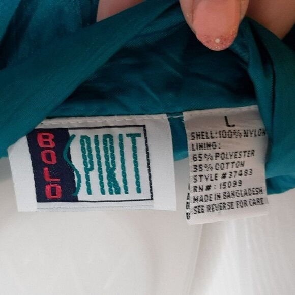 Bold Spirit Vintage 80s Color Block Embroidered Windbreaker sz L - Picture 5 of 5